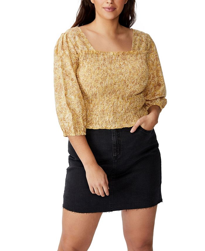 COTTON ON Curve Puff Sleeve Shirred Top Macy's