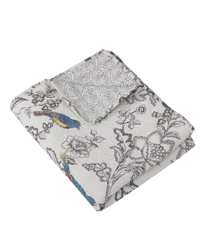 Levtex Mockingbird Toile Reversible Quilted Throw, 50