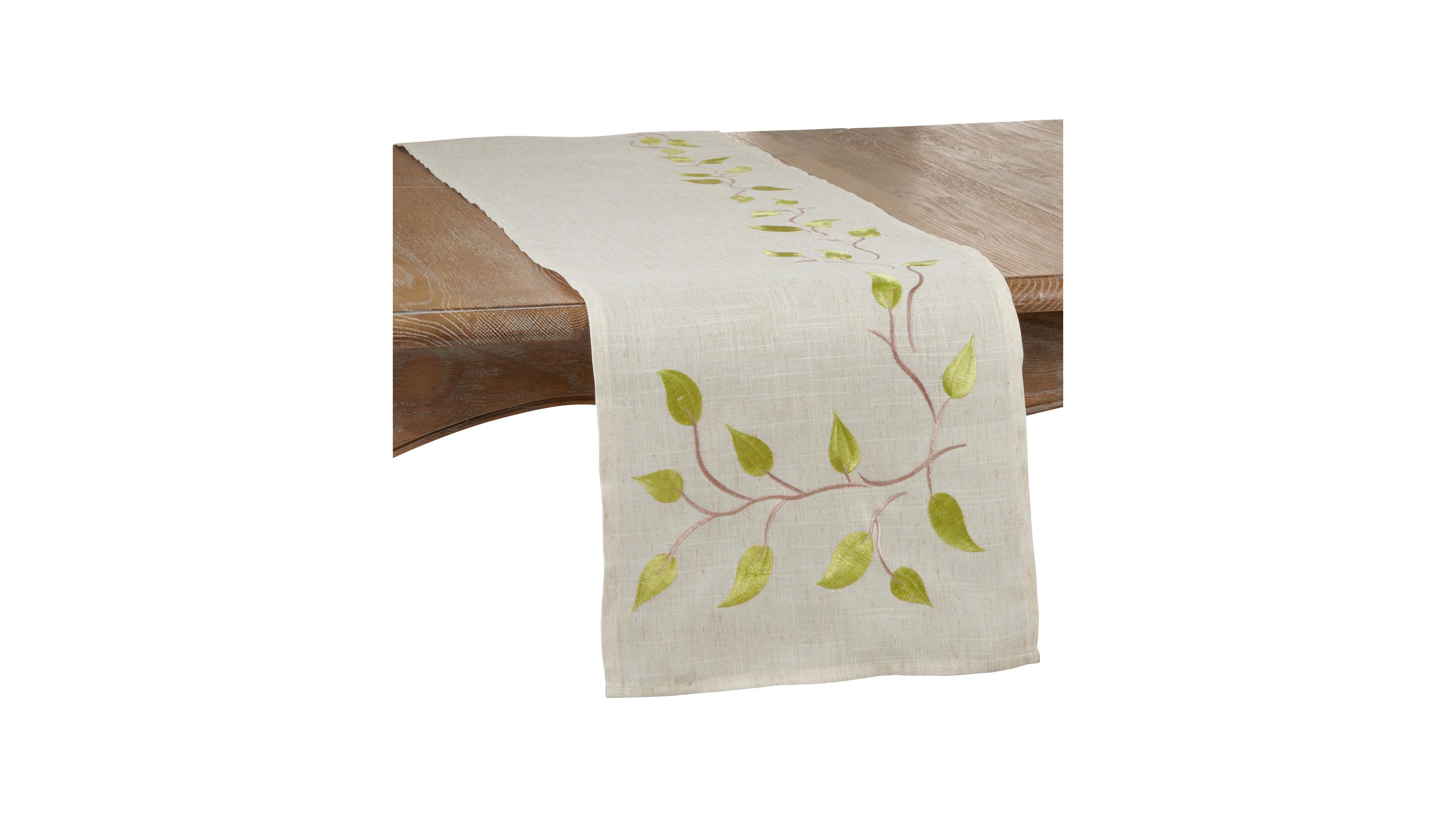 Saro Lifestyle Embroidered Vine Runner