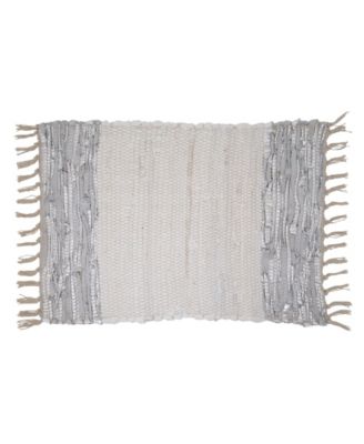 Striped Leather Chindi Placemat Set of 4