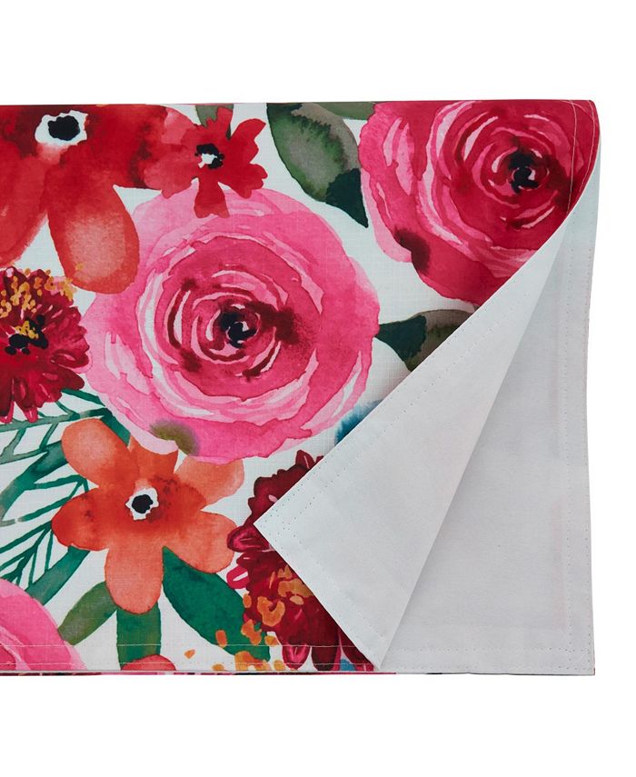 SARO LIFESTYLE 3233.M1672B Sara B Collection Santa Monica Floral Runner da tavolo, 100% poliestere, multicolore