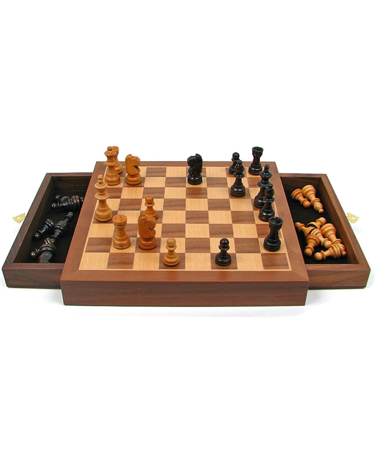 Shop Trademark Global Trademark Games Inlaid Walnut Style Magnetized Wood Wstaunton Wood Chessmen In Brown