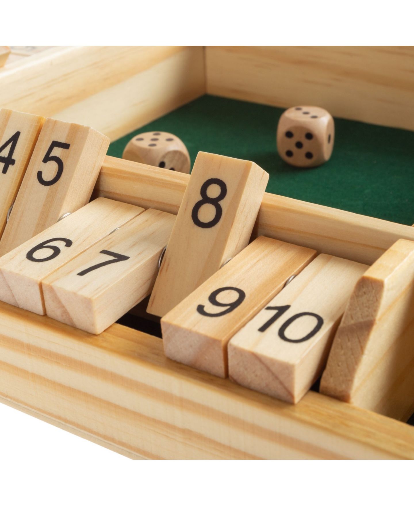 Детская настольная игра Trademark Global Hey Play Shut The Box Wooden Classic 4-Player Board Game, Ages 6+ — фото 4