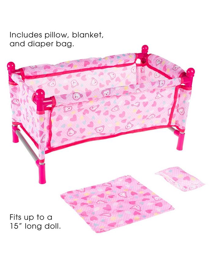 Trademark Global Hey Play Baby Doll Bed And Playpen Mini Pack And