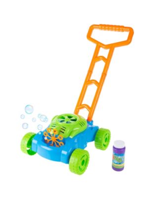 Hey Play Bubble Lawn Mower - Toy Push Lawn Mower Bubble Blower Machine, Walk Behind Outdoor Activity For Toddlers, Boys And Girls