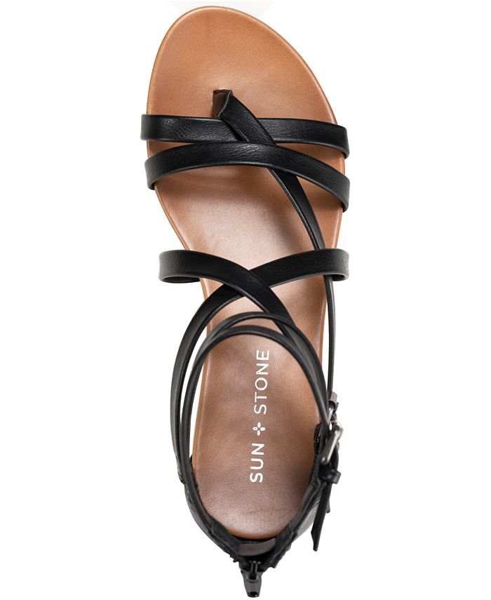 Sun + Stone Charley Gladiator Flat Sandals, Created for Macy's - Macy's
