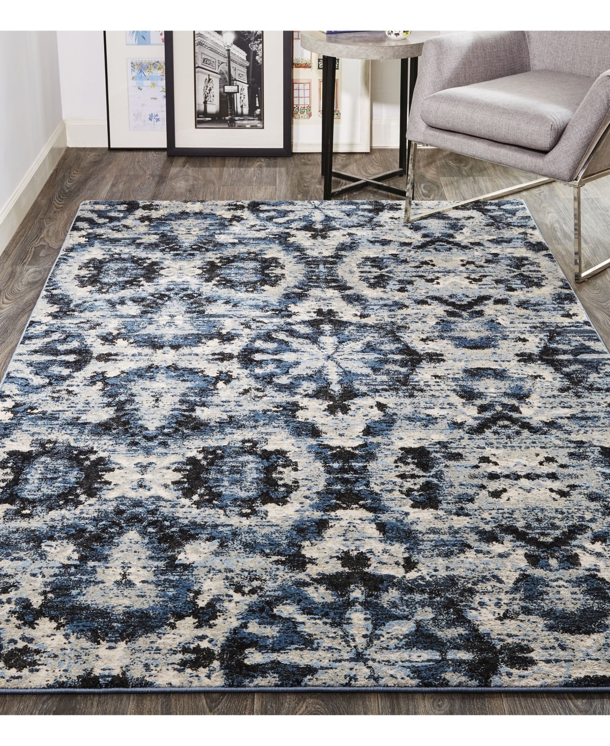 Feizy Ainsley R38955' 8' Area Rug - Charcoal