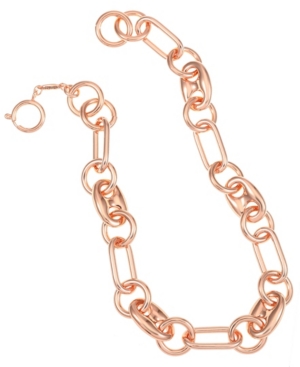 image of Trifari Rose Gold-Tone Bold Link Collar Necklace