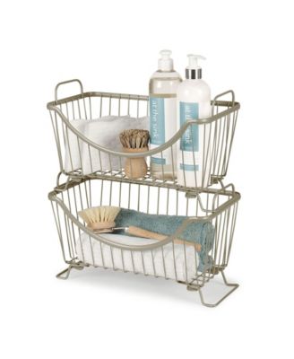 Diversified Ashley Stackable Wire Basket with Raised Feet and Looped Handles, Small