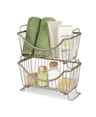Diversified Ashley Stackable Wire Basket with Raised Feet and Looped Handles, Small