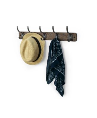 Richmond Wall Mount 5-Hook Wood Rack
