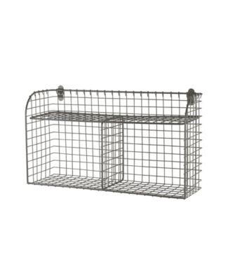 Vintage-like Living Wall Mount Double Bin with Shelf