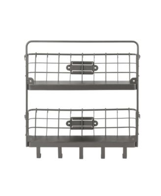 Vintage-like Living Wall Mount 2-Tier Letter Holder Key Rack