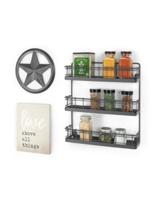 Vintage-like Living Wall Mount 3-Tier Spice Rack