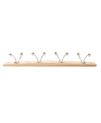 Stratford Wall Mount 4-Double Hook Wood Rack