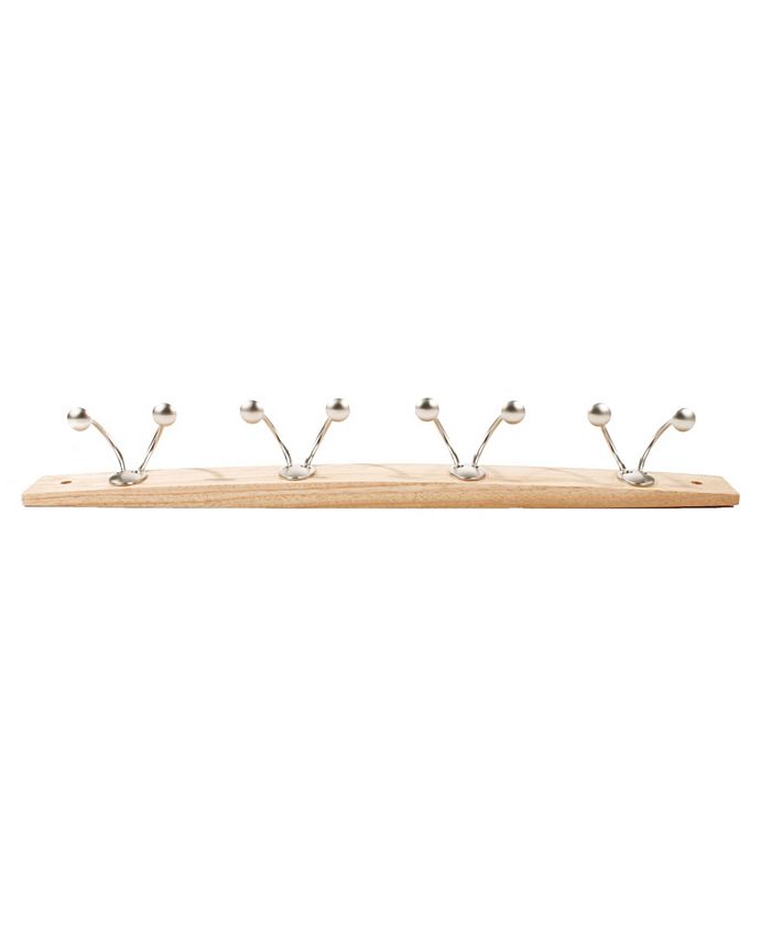 Spectrum Stratford Wall Mount 4-Double Hook Wood Rack - Macy's