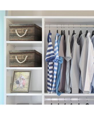 2-Pack Rustic Wood Pattern Storage Box Set