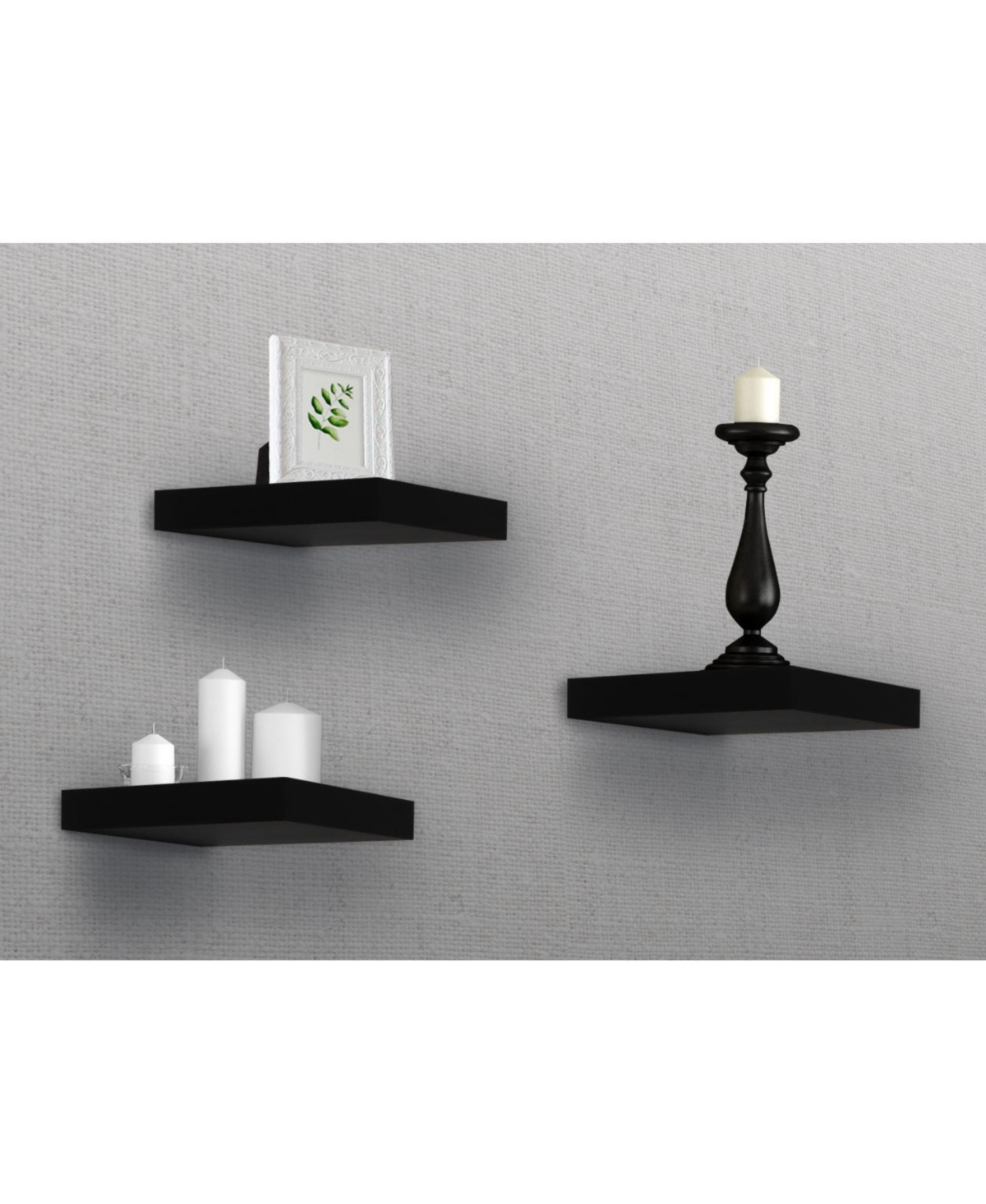 Sorbus 9 Inch Set of 3 Square Wall Mounted Floating Shelves - for Living Room Decor, Bedroom, Bathroom Decor, Home & Kitchen