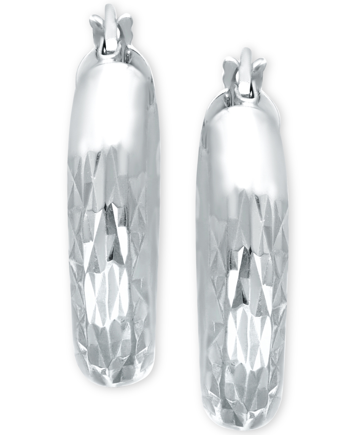 Giani Bernini Embellished Hoop Earrings  20mm, Created for Macy's - Sterling Silver