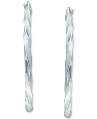 Twist Hoop Earrings in Sterling Silver, Created for Macy's