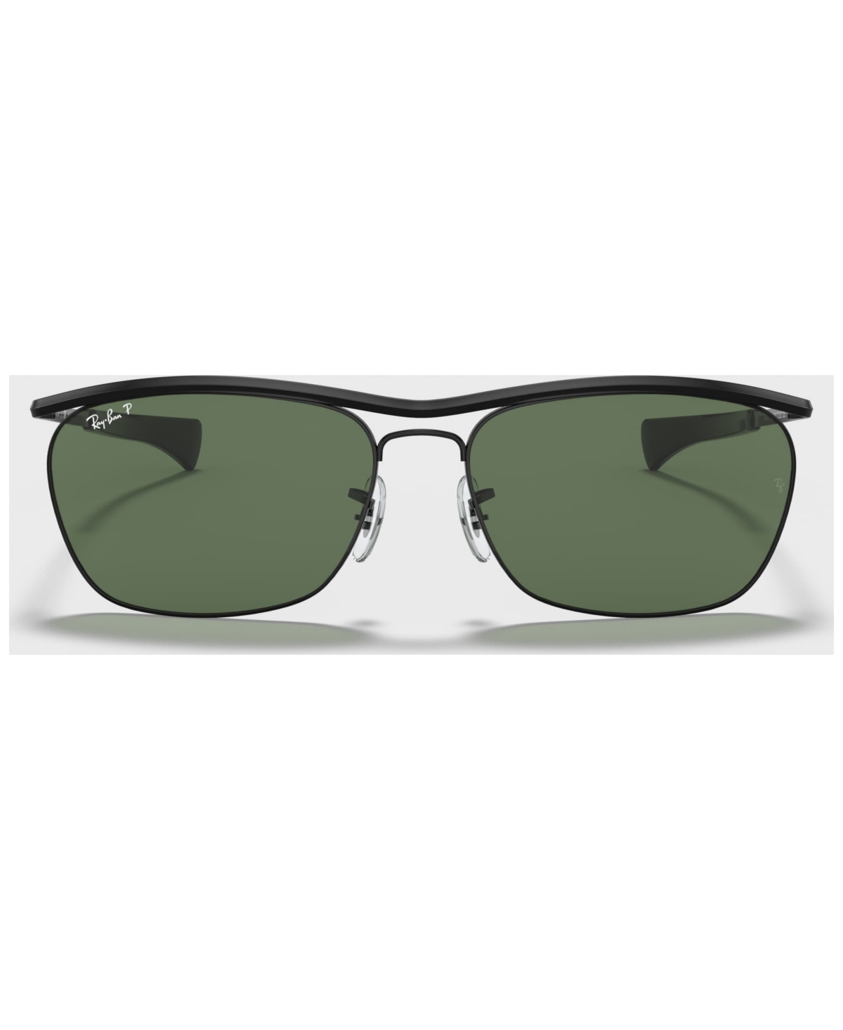 Shop Ray Ban Unisex Polarized Sunglasses, Rb3619 In Shiny Black,green Polar