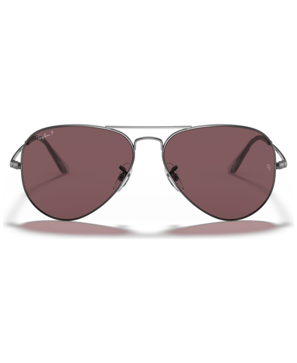 Shop Ray Ban Unisex Polarized Sunglasses, Rb3689 In Shiny Gunmetal,polar Purple