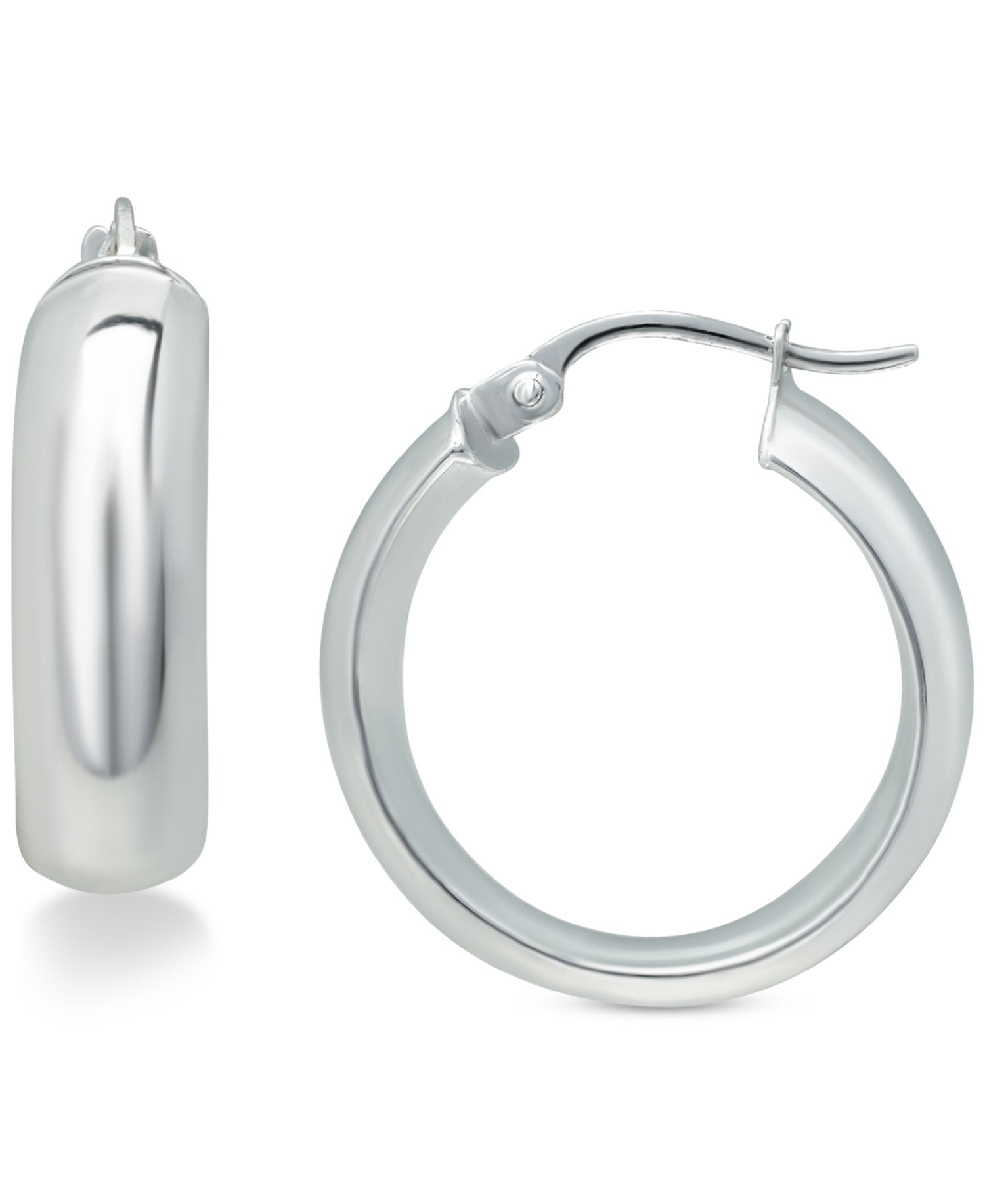 Small Chunky Sterling Silver Hoop, 3/4"