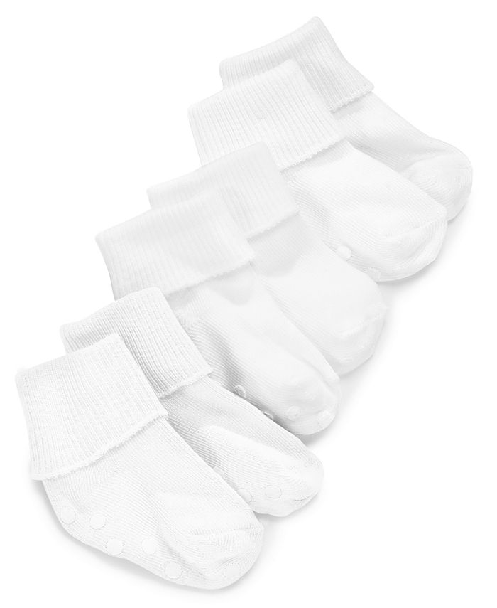 First Impressions Baby Boys or Baby Girls Fold Over Cuff Socks, Pack of ...