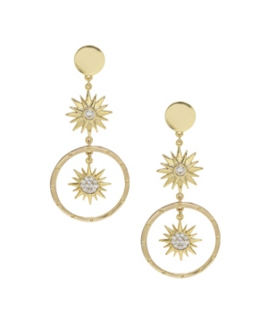 image of Ettika Eclipse Crystal Drop Hoop Earrings