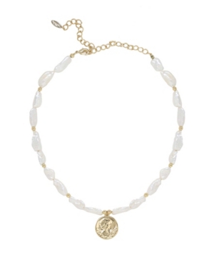 image of Ettika Paloma Freshwater Pearl Coin Necklace