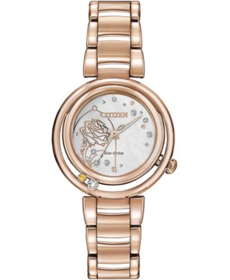 Citizen - Women's Belle Diamond-Accent Rose Gold-Tone Stainless Steel Bracelet Watch 30mm