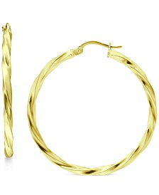 Twist Hoop Earrings in 18k Gold-Plated Sterling Silver or Sterling Silver, Created for Macy's