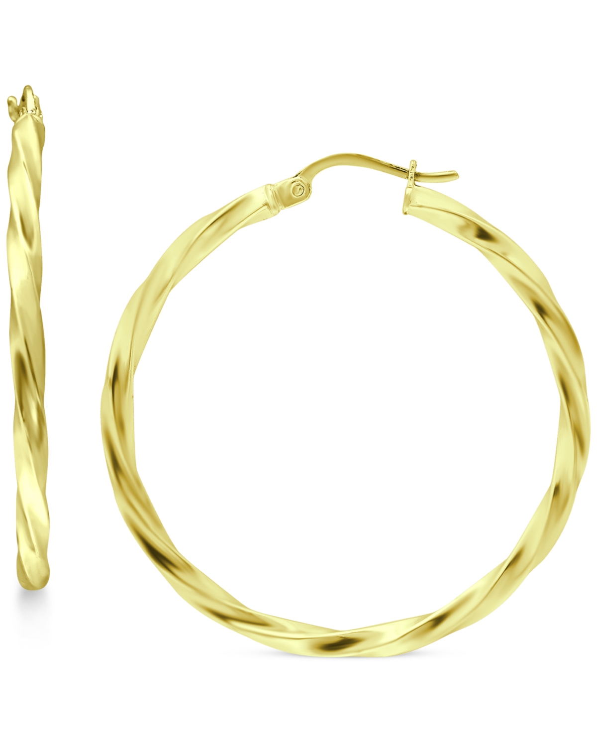 Twist Hoop Earrings in 18k Gold-Plated Sterling Silver, Created for Macy's - Gold Over Silver