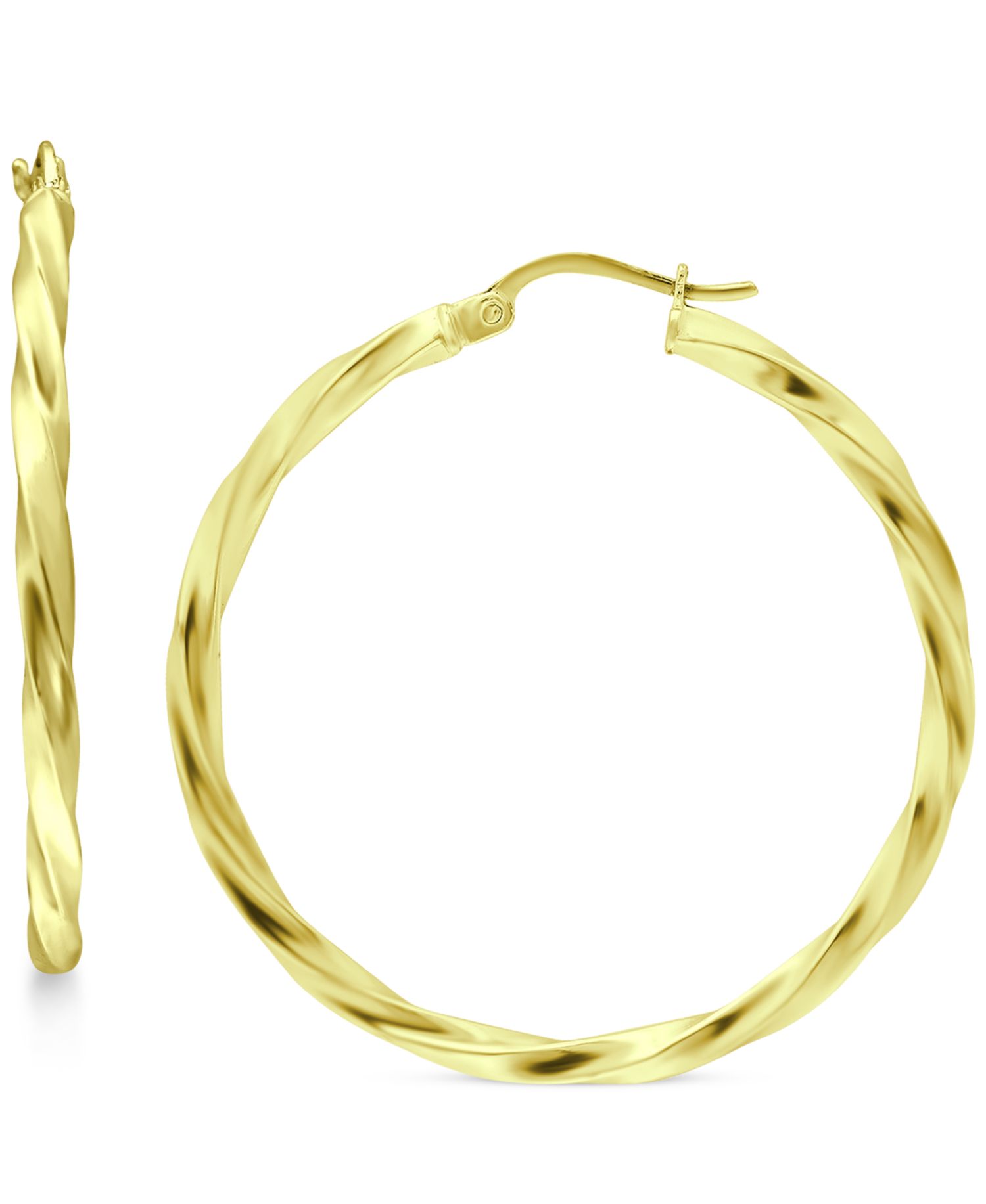 Twist Hoop Earrings in 18k Gold-Plated Sterling Silver or Sterling Silver
