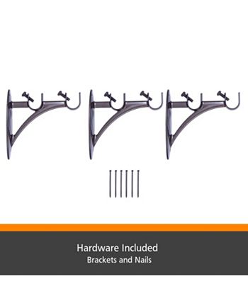 Kenney - Birkin 5/8" Fast Fit™ Easy Install Decorative Window Double Curtain Rod 66-120" Oil Rubbed Bronze