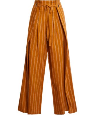 striped tie waist pants