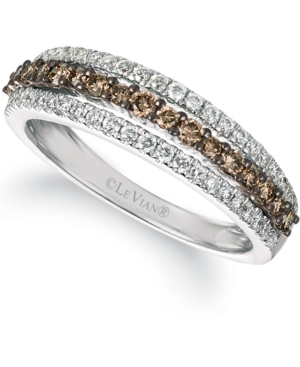 image of Le Vian Chocolatier Chocolate Diamonds (1/3 ct. t.w.) & Vanilla Diamonds (1/4 ct. t.w.) in 14k White Gold