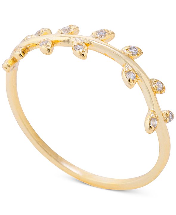 Giani Bernini Cubic Zirconia Leaf Statement Ring in 14k Gold-Plated ...