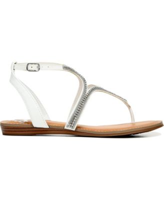 Sandales Fergalicious Synergy - Taille 8.5, Largeur Moyenne, En Beige Doré Avec Strass - Plates Et Confortables