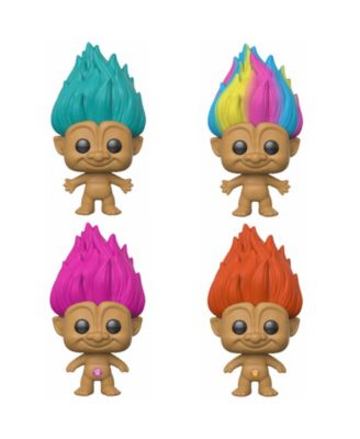 Funko Pop Trolls Good Luck Trolls Collectors Set 1 - Teal Troll, Rainbow Troll, Pink Troll, Orange Troll