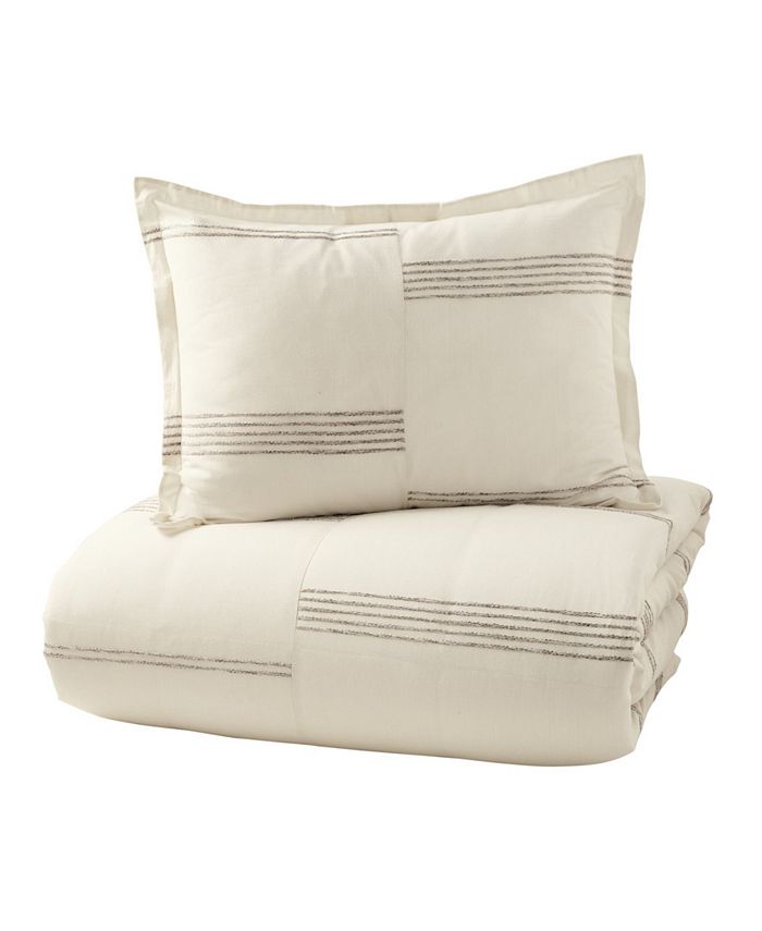 DKNY Pure Marled Stripe Full/Queen 3 Piece Duvet Set Macy's