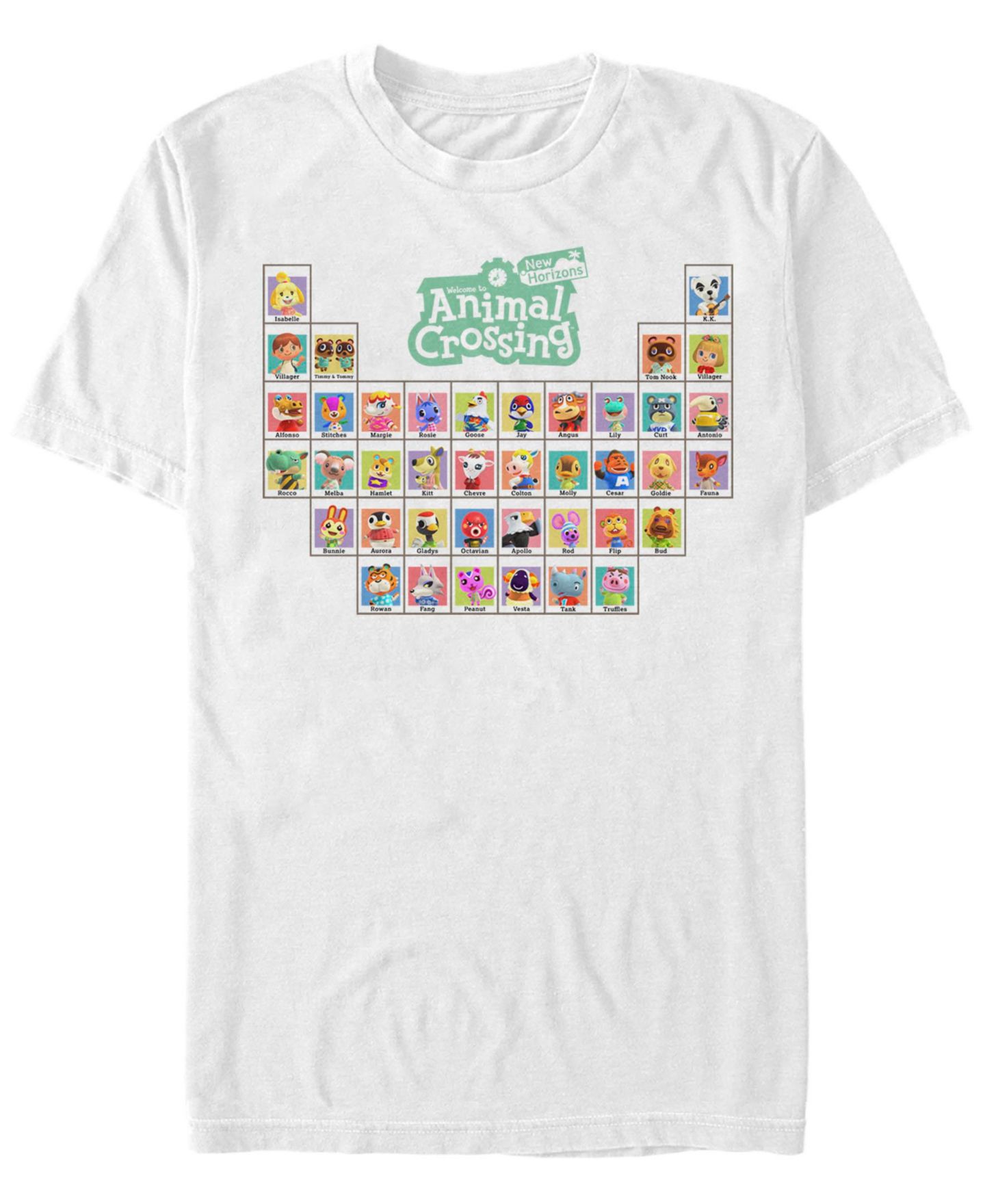 Мужская футболка Fifth Sun Animal Crossing Periodic Table Short Sleeve, цвет: Белый — фото 1