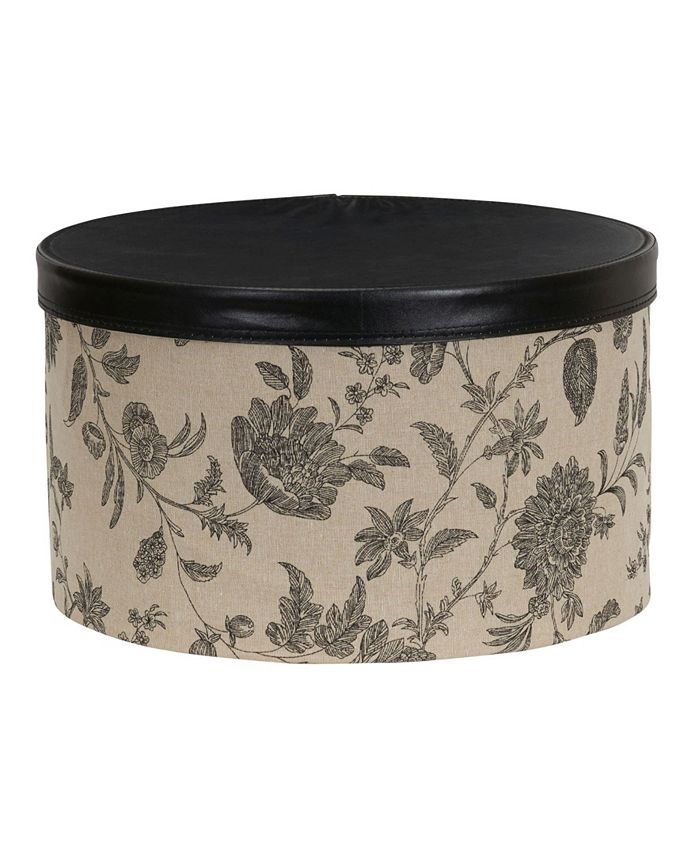 Creative Scents Round Hat Box Container With Gold Locking Lid