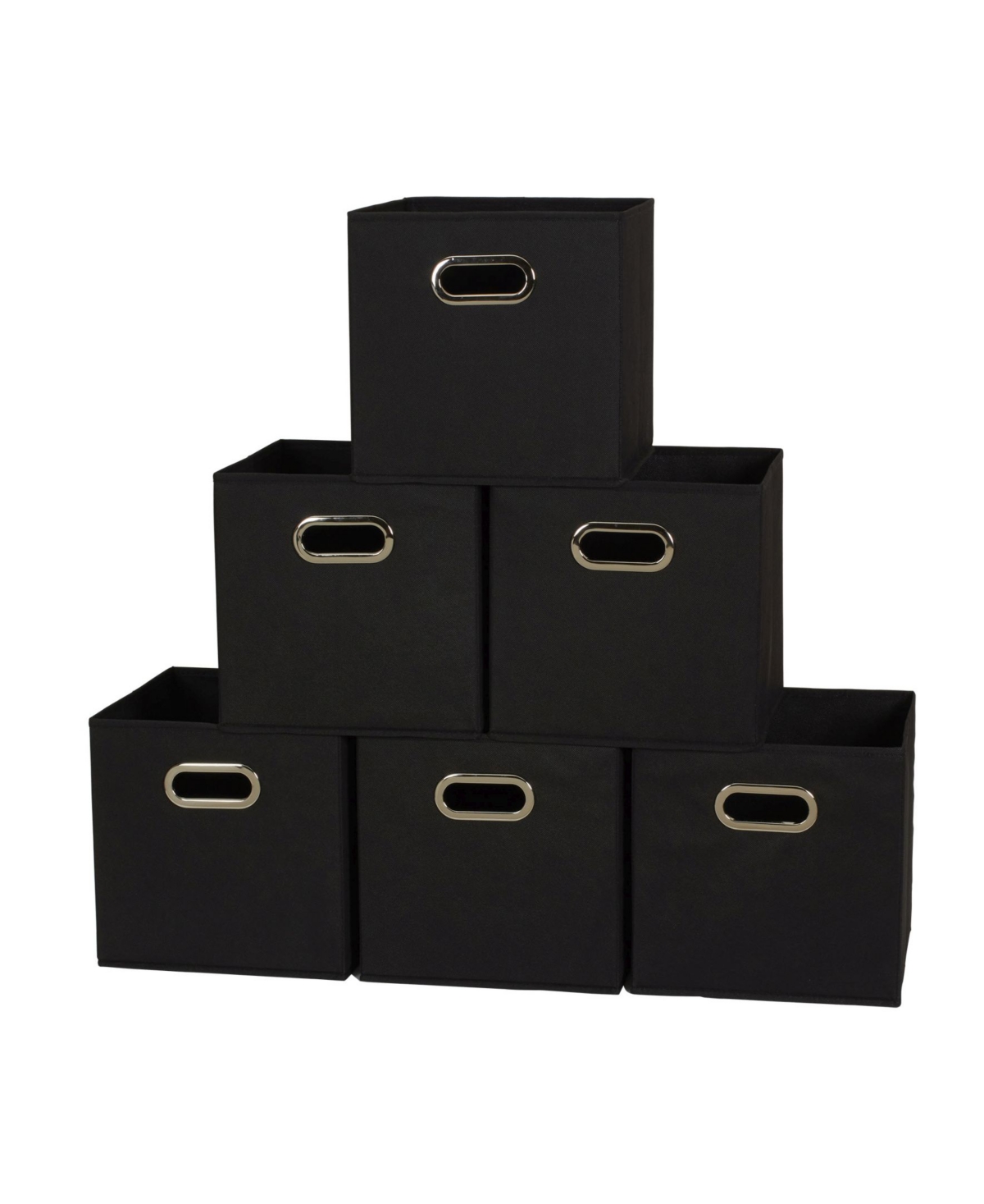 Household Essential Fabric Storage Bins 6 Piece Set - Black