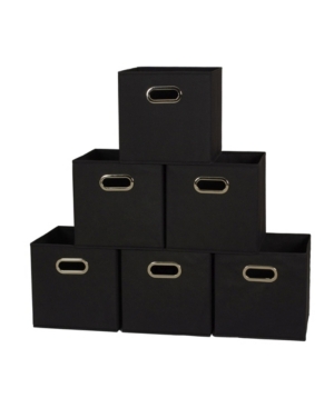 Household Essentials Household Essential Fabric Storage Bins 6 Piece Set In Black