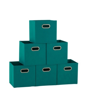 Household Essentials Household Essential Fabric Storage Bins 6 Piece Set In Turquoise