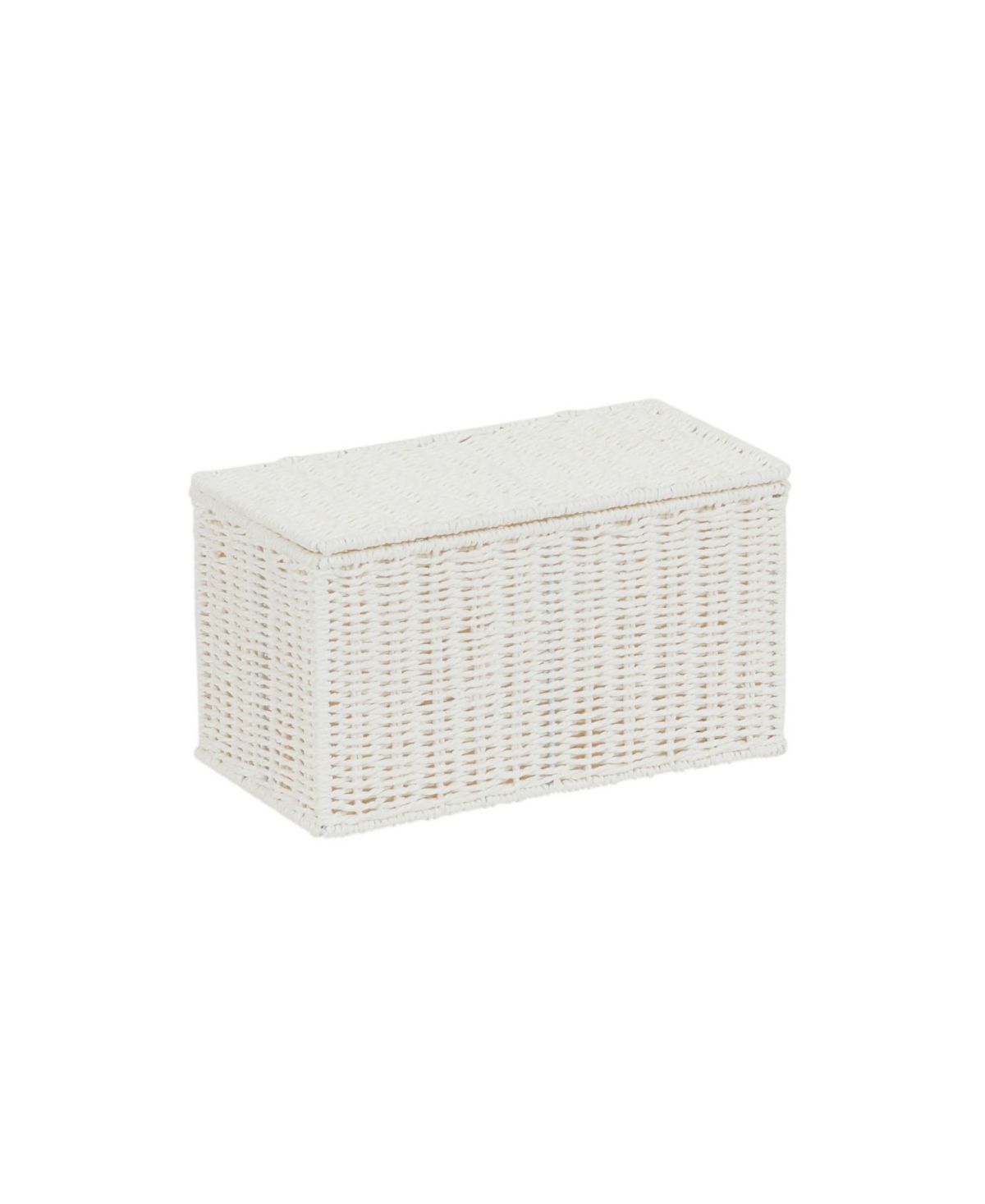 Household Essentials Wicker Basket With Lid In White