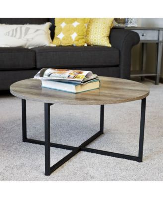 Household Essential Round Coffee Table With Frame