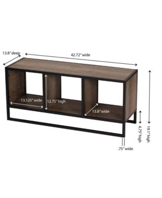 Household Essential Ashwood Open Cubby Coffee Table