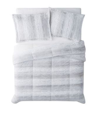 Snow Leopard 3 Piece Comforter Set, King